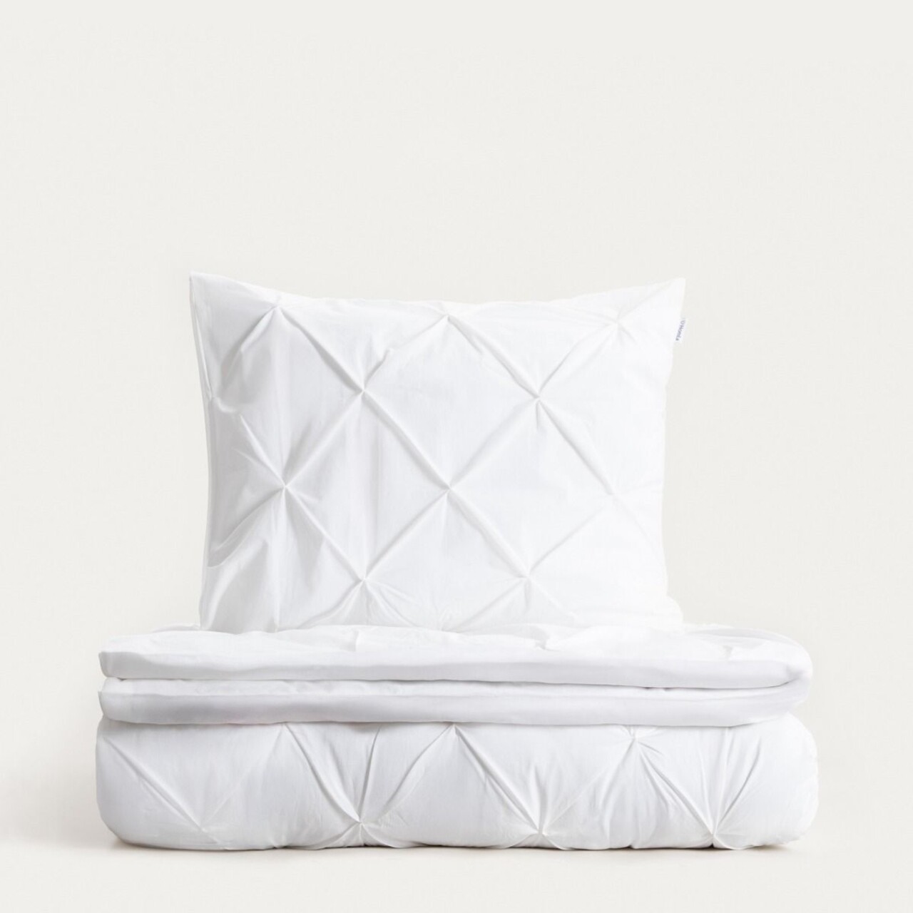 Lenjerie de pat dubla Aurea, Homla, 160x200 cm, 3 piese, bumbac, alb - imagine 5